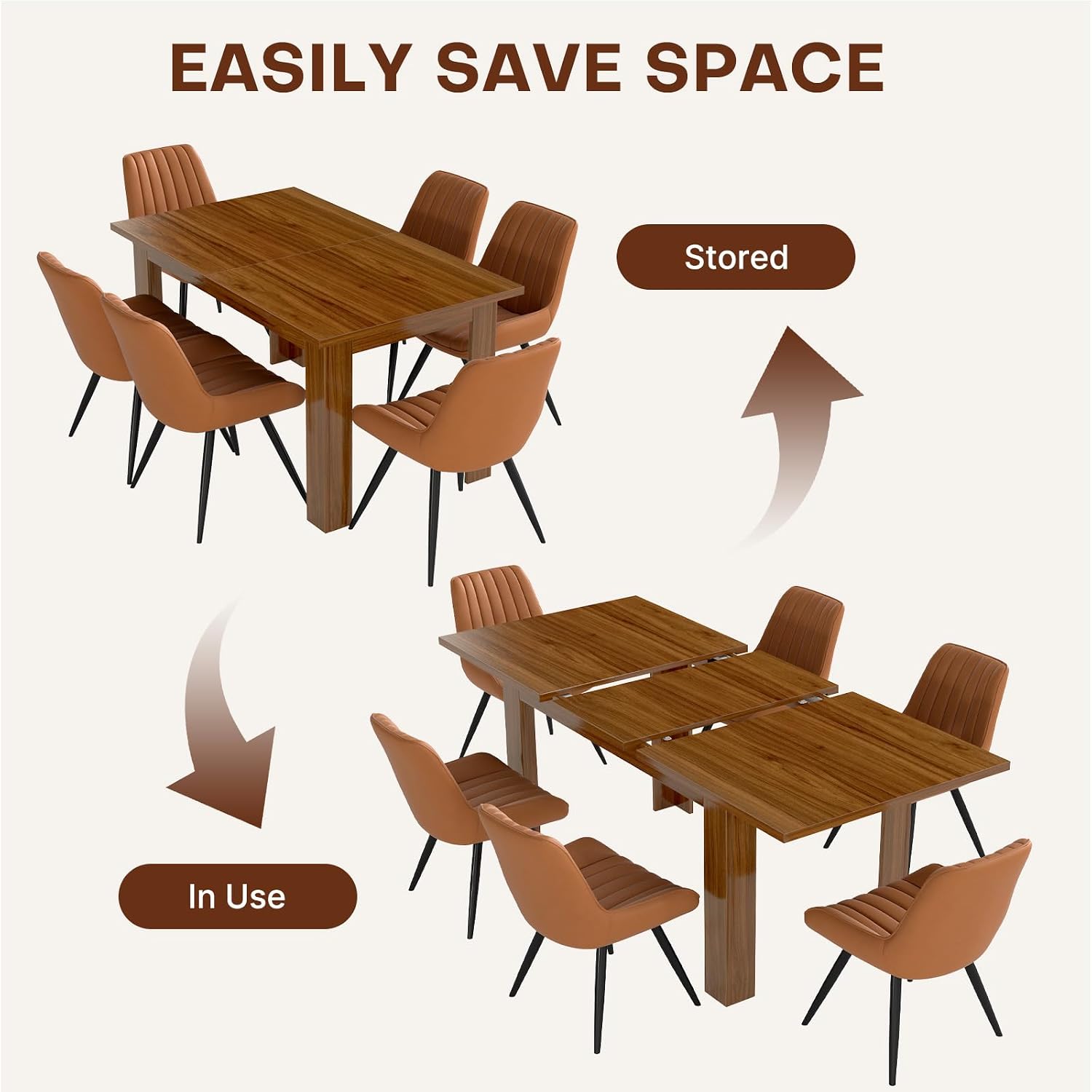 Extendable Farmhouse Dining Table Set