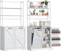 68" White Farmhouse Kitchen Bakers Rack
