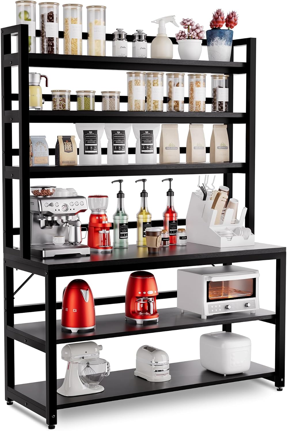 47.2" Black Kitchen Bakers Rack