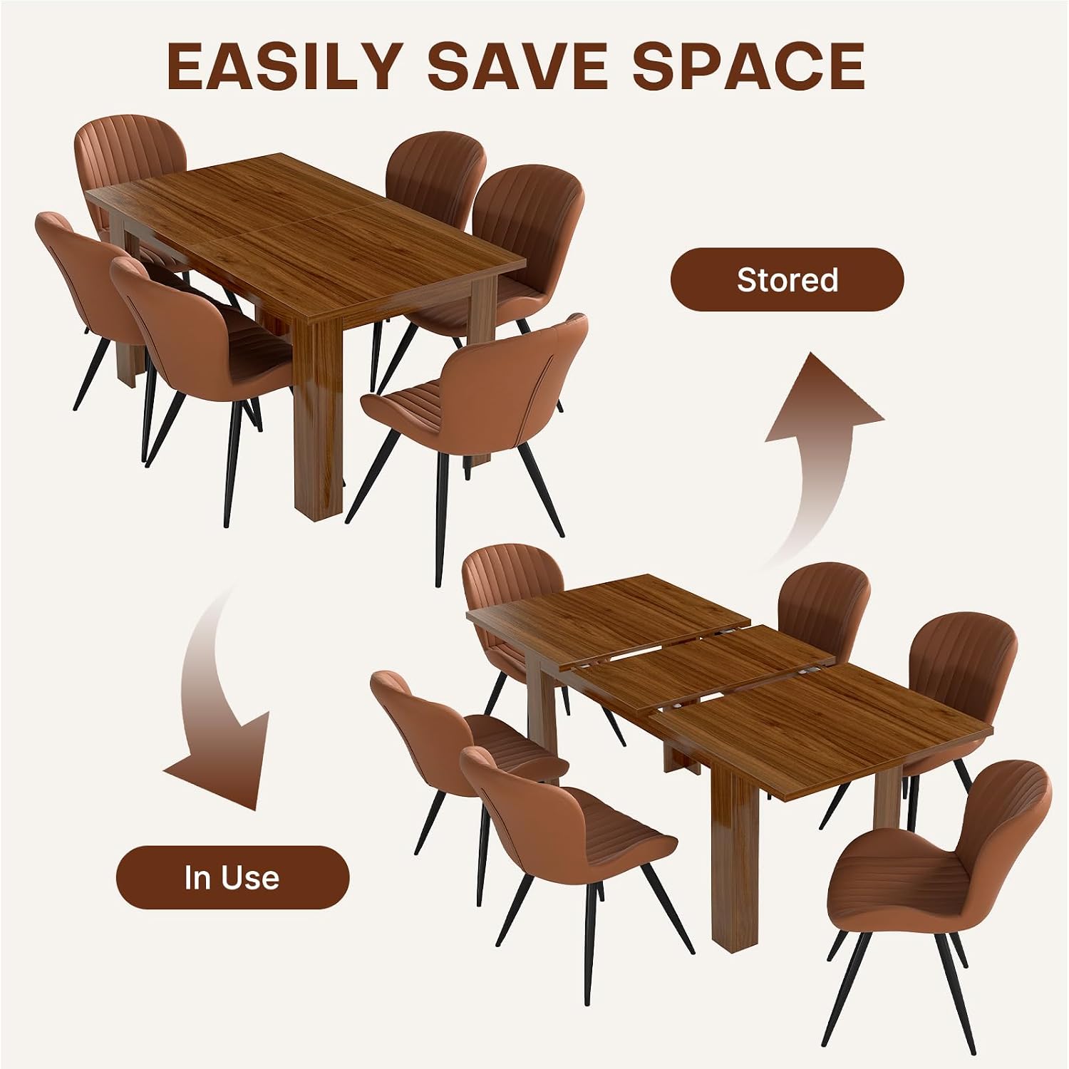 Extendable Farmhouse Dining Table Set