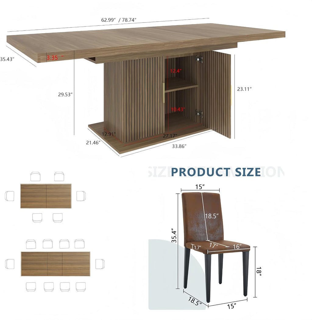 7 Piece Extendable Dining Table Set
