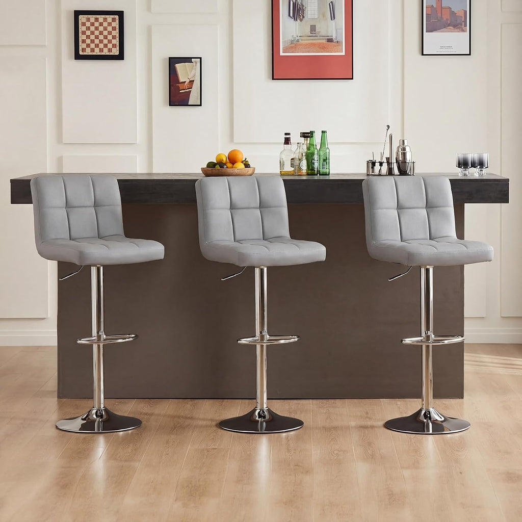Grey 24" Counter Bar Stools Set Of 2