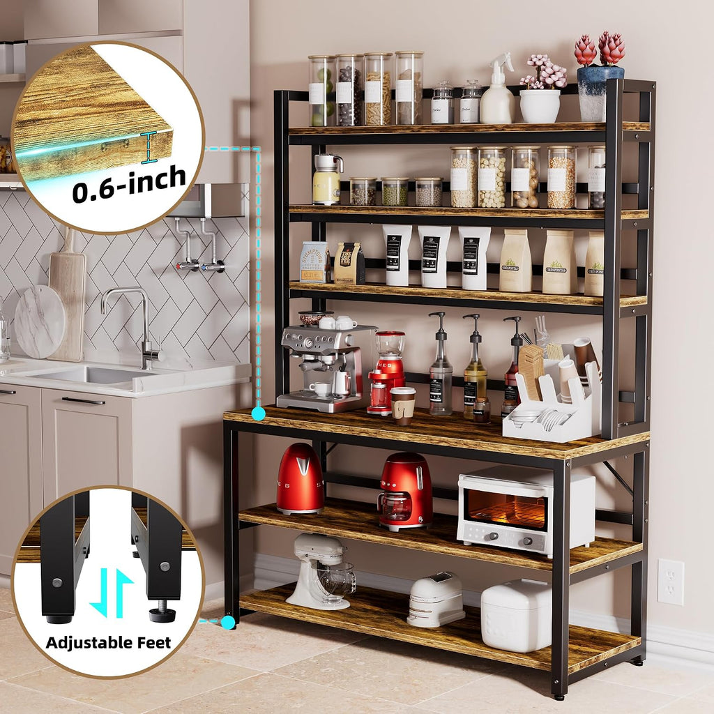 47.2" Rustic Brown Kitchen Bakers Rack