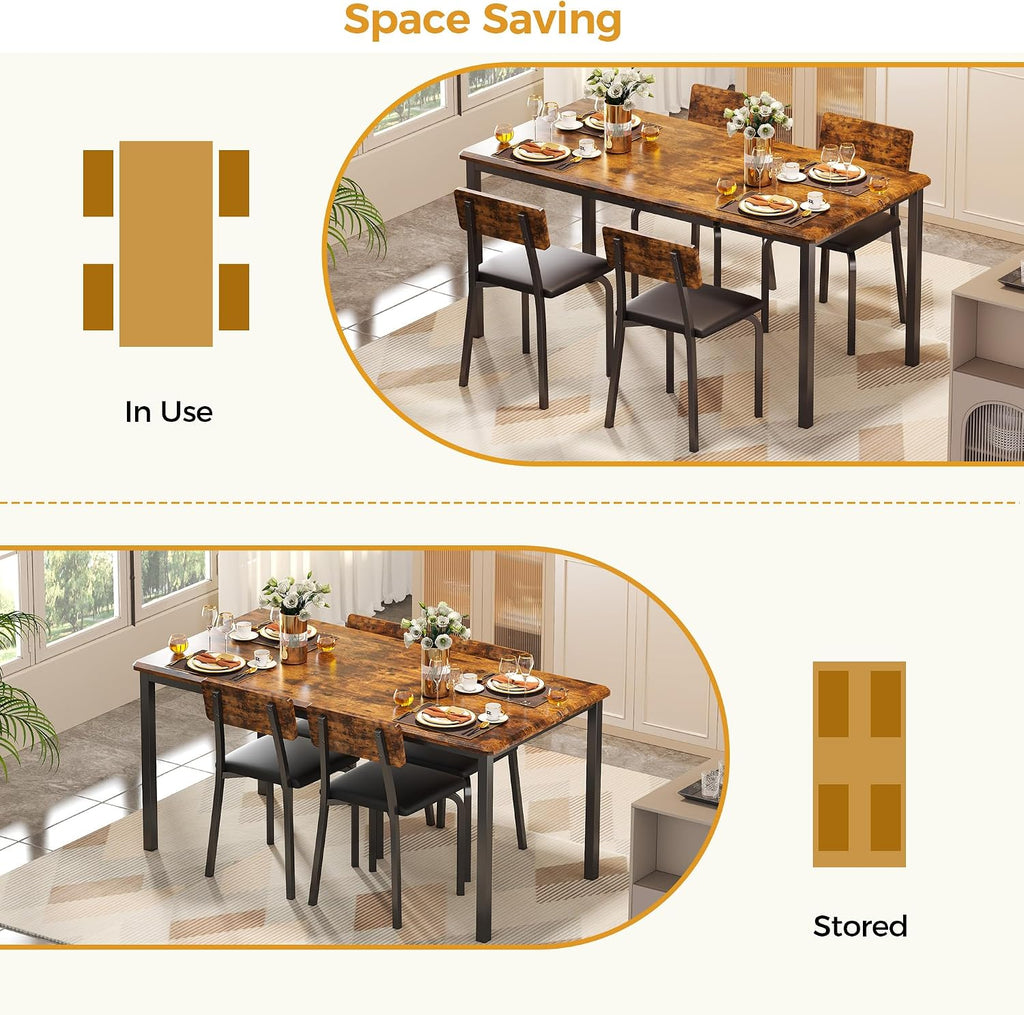 5-Piece Extendable Dining Table Set