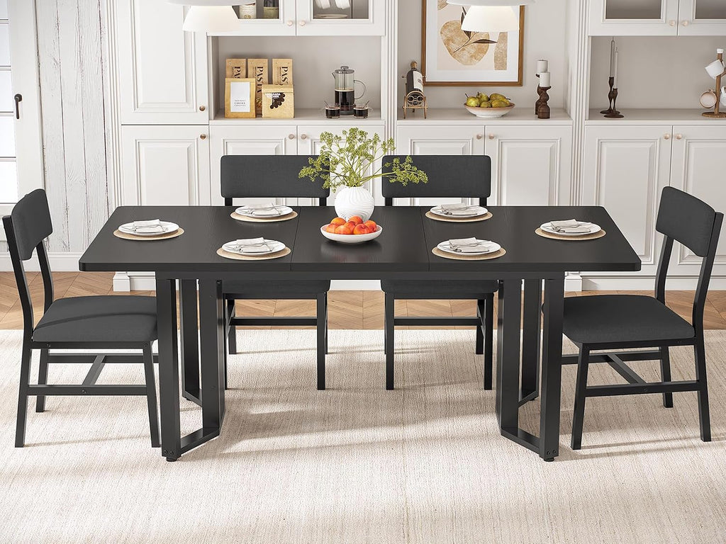 Black Extendable Dining Table Set Of 5