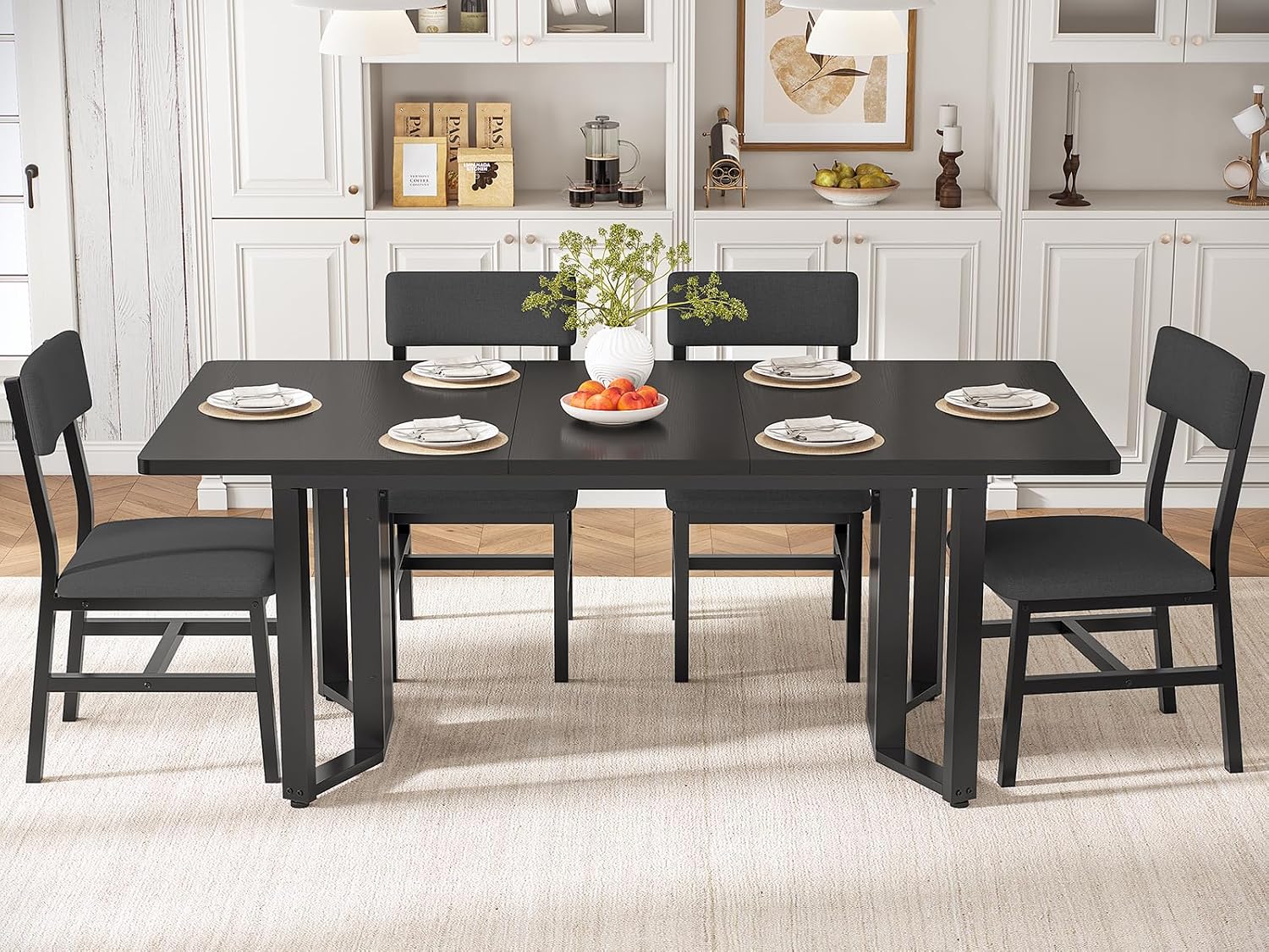 Black Extendable Dining Table Set Of 5