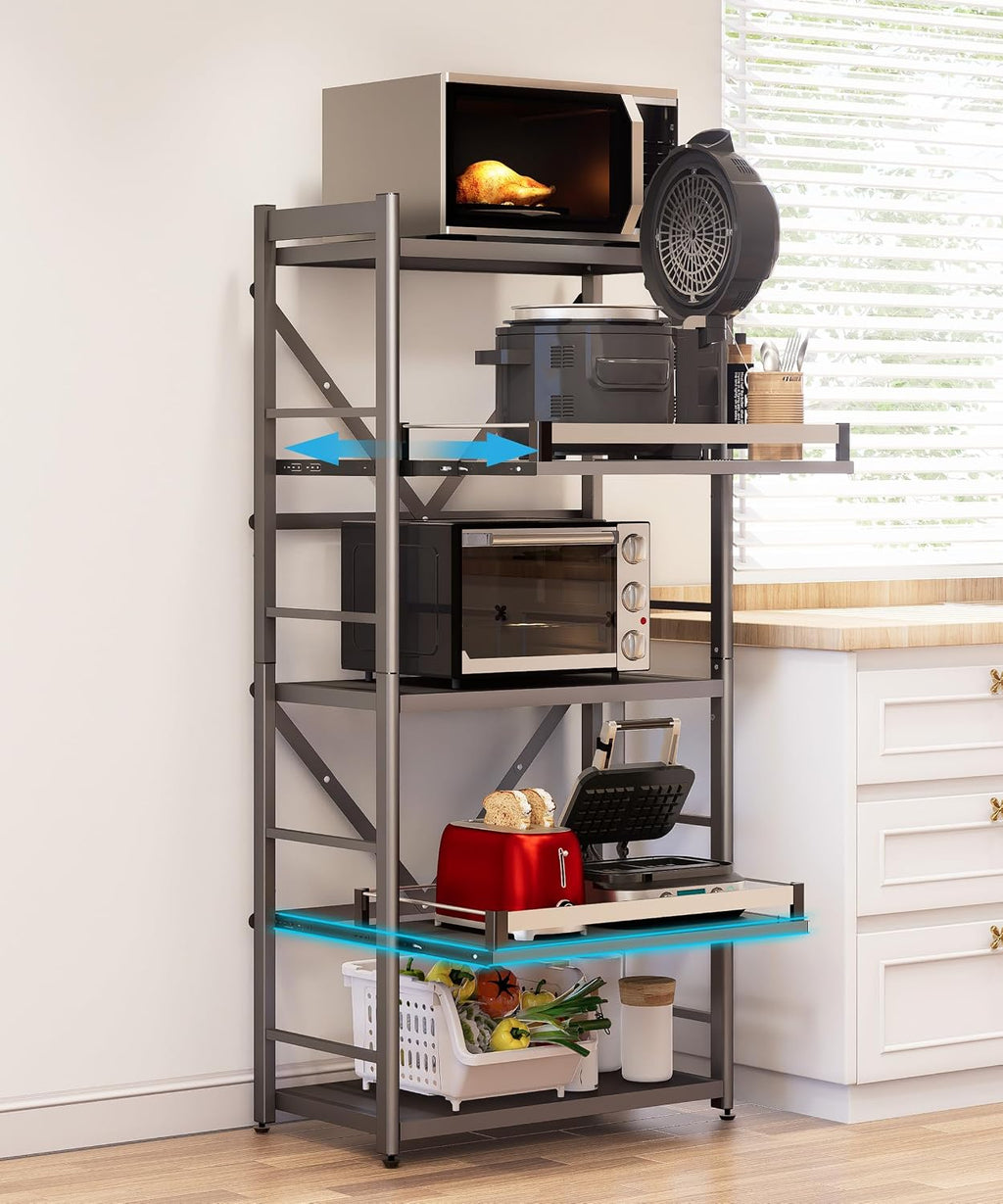23.6" Rolling Pull Out Bakers Rack