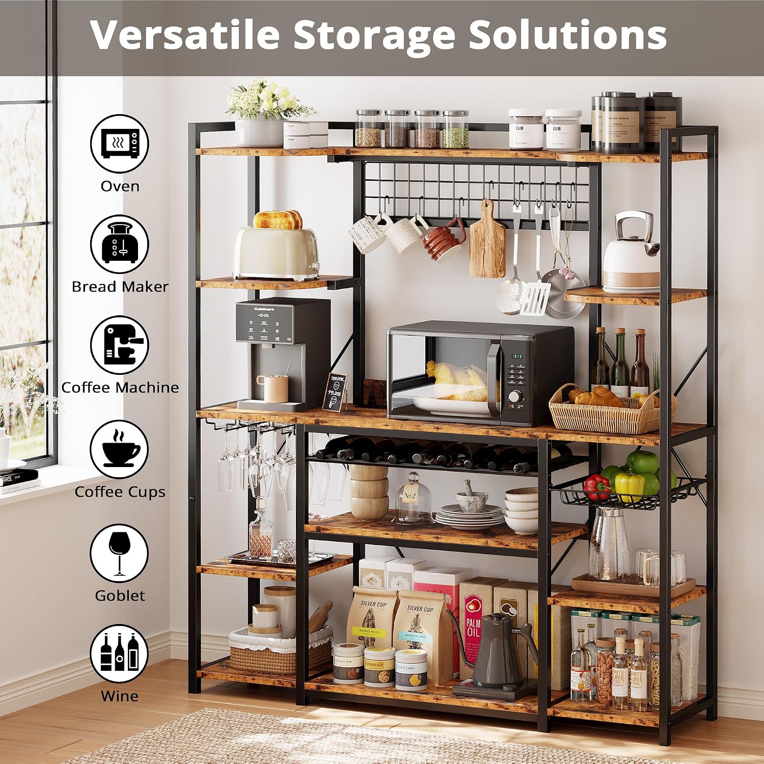 62.4" Wine Storage Bakers Rack