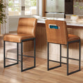Caramel Brown Counter Bar Stools Set Of 2