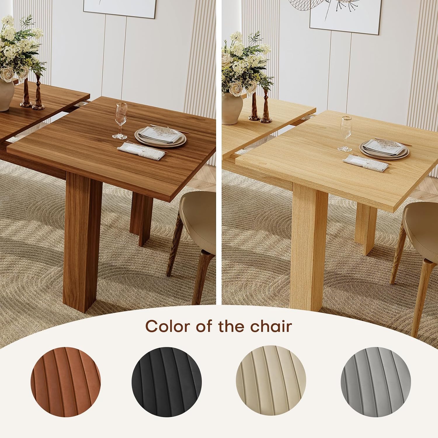 Extendable Farmhouse Dining Table Set