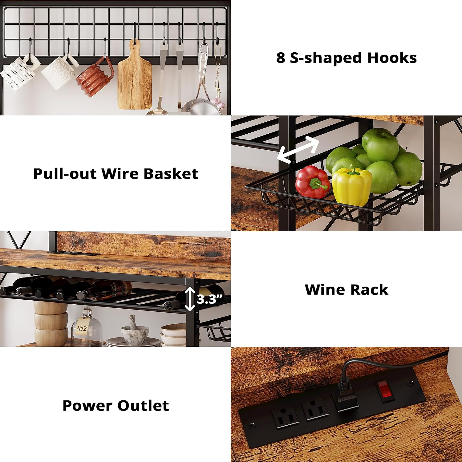 62.4" Wine Storage Bakers Rack