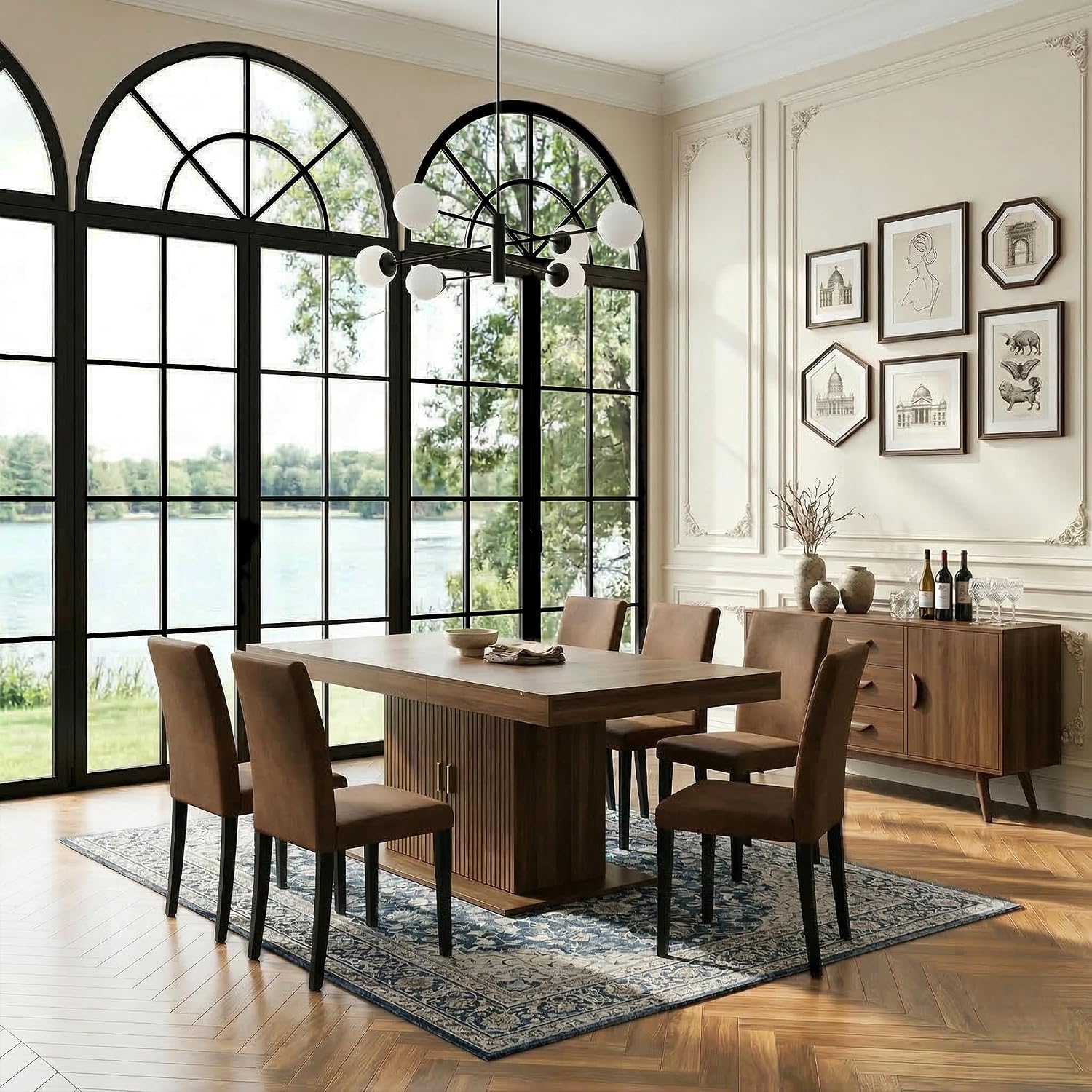 7 Piece Extendable Dining Table Set