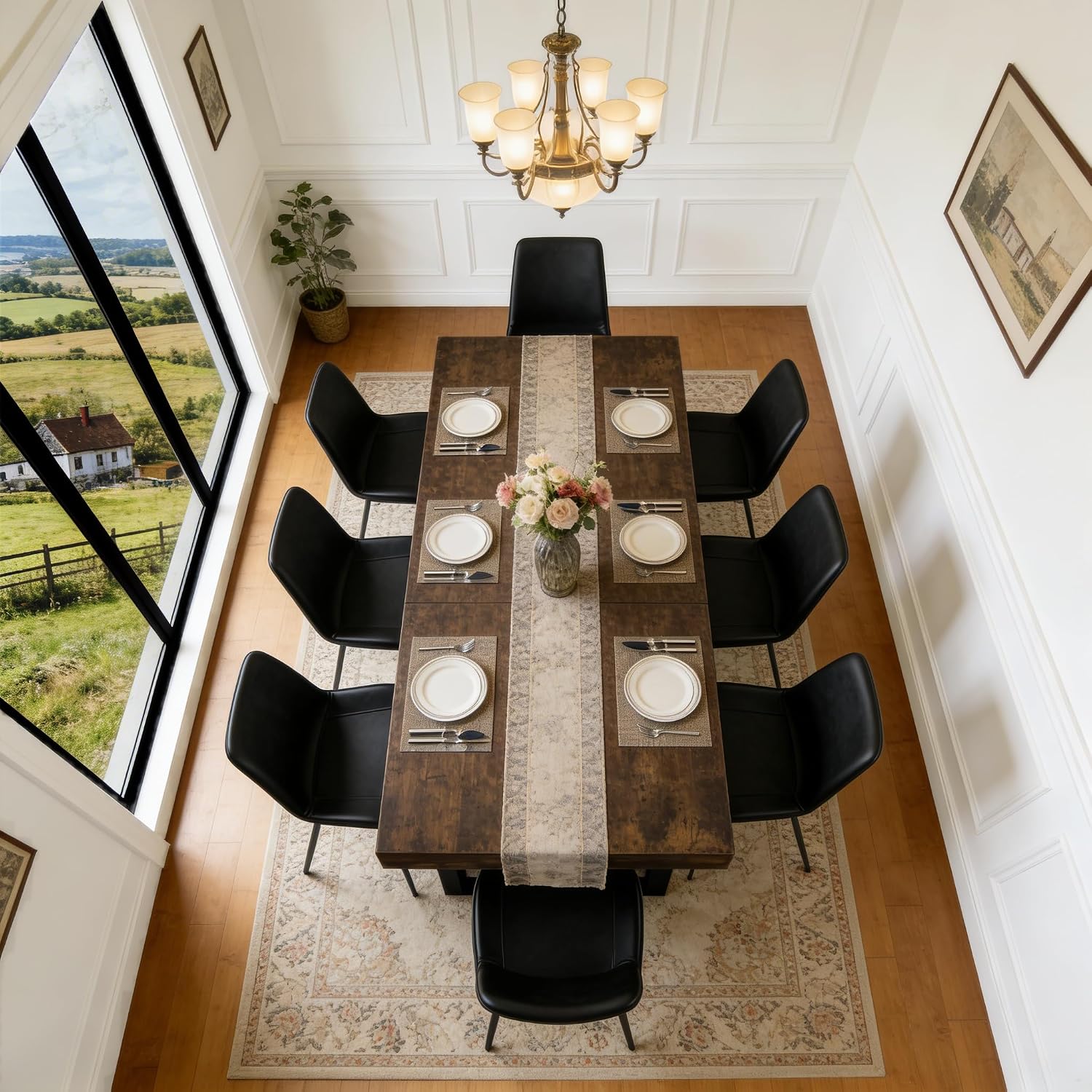 63"-79" Expandable Dining Table Set