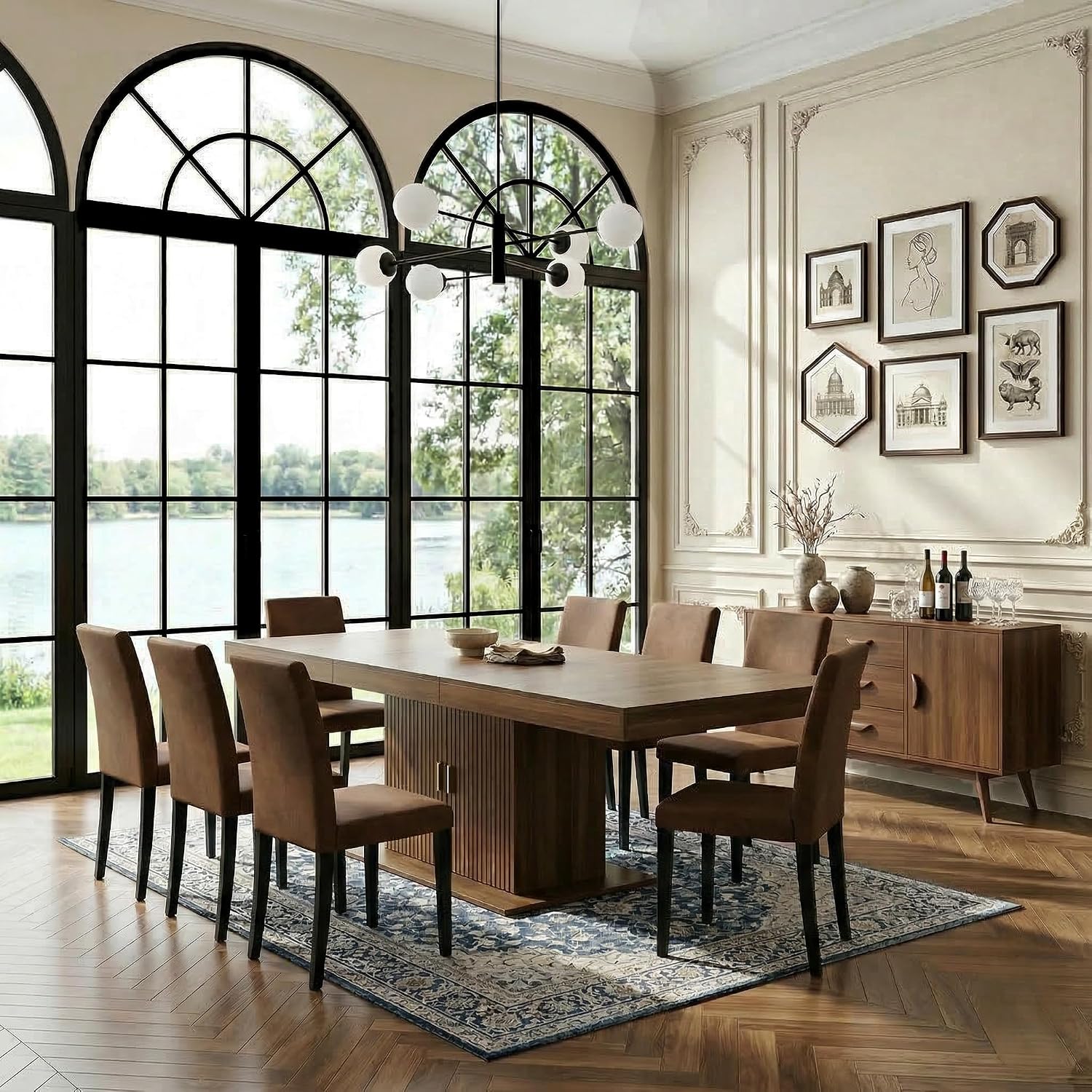 7 Piece Extendable Dining Table Set