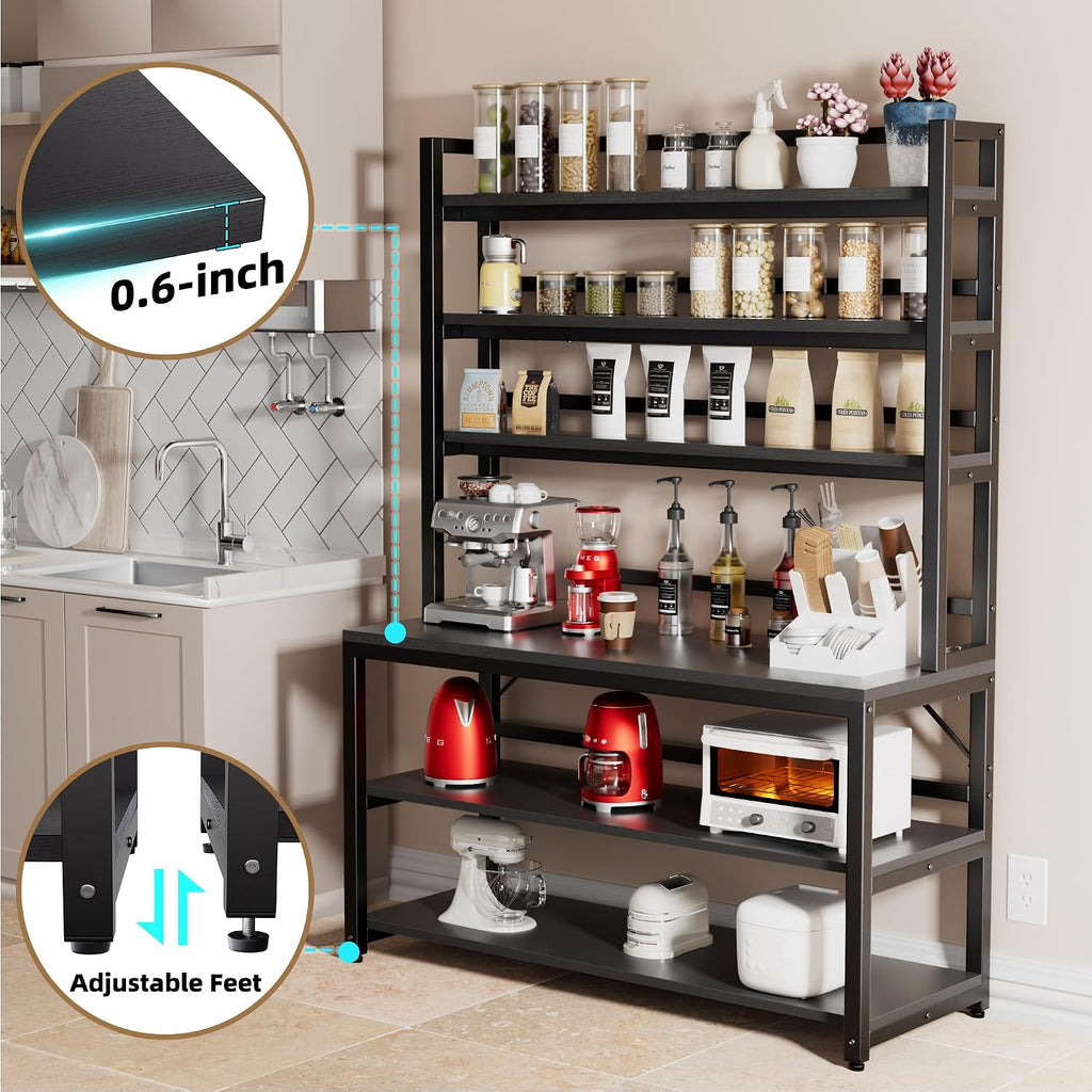 47.2" Black Kitchen Bakers Rack