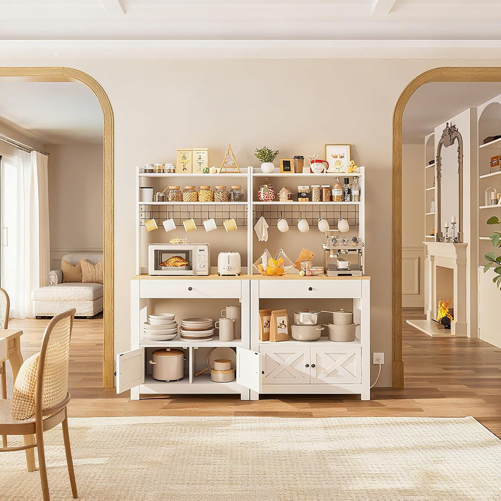 White Baker Rack With Drawer