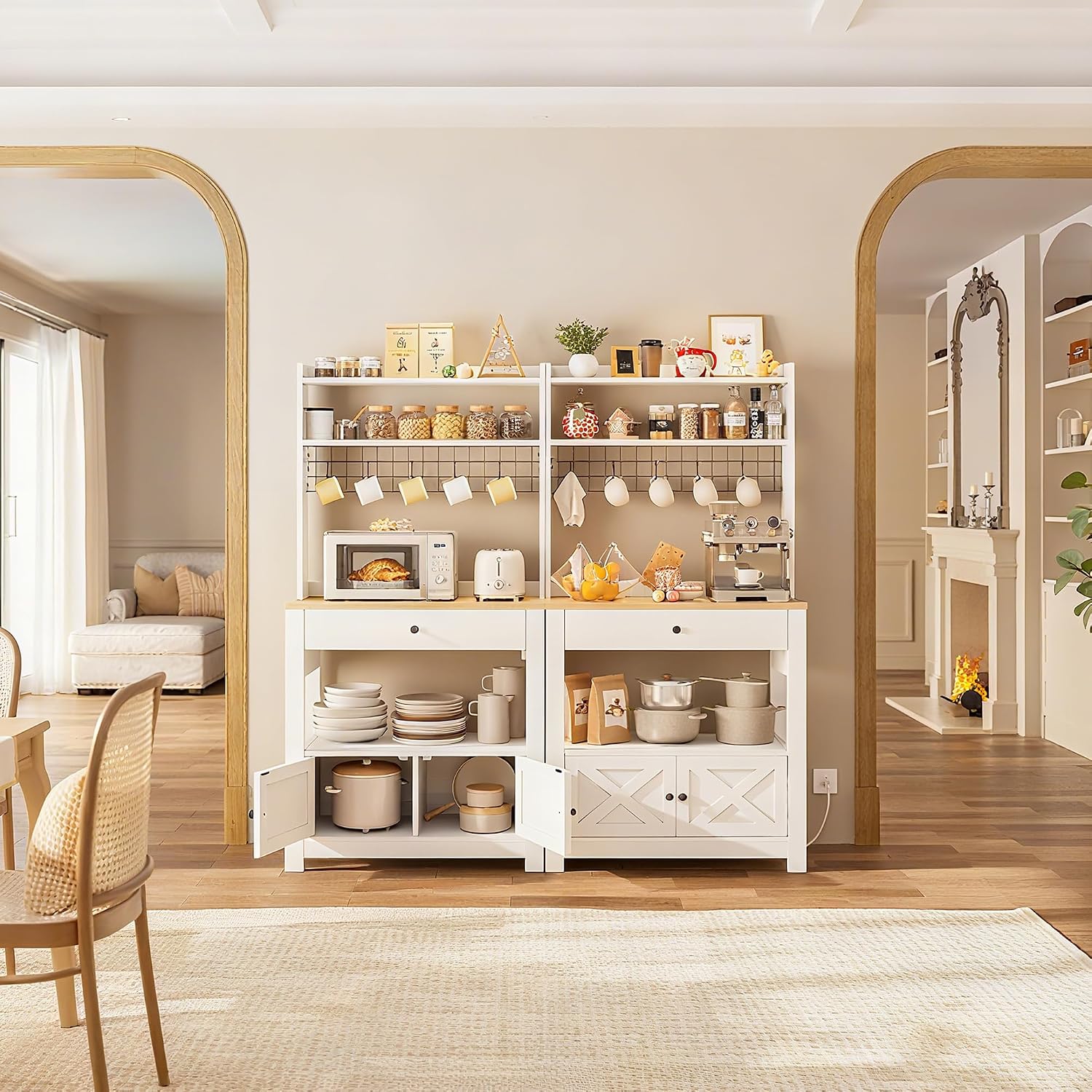 White Baker Rack With Drawer