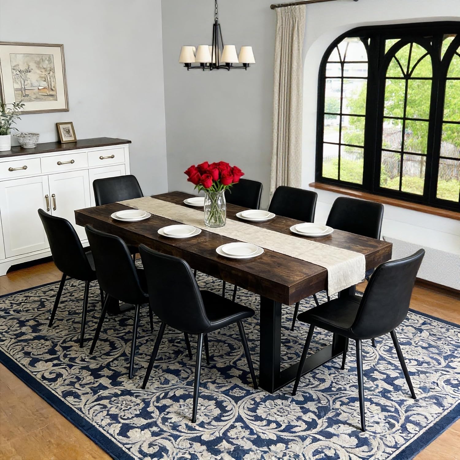 63"-79" Expandable Dining Table Set