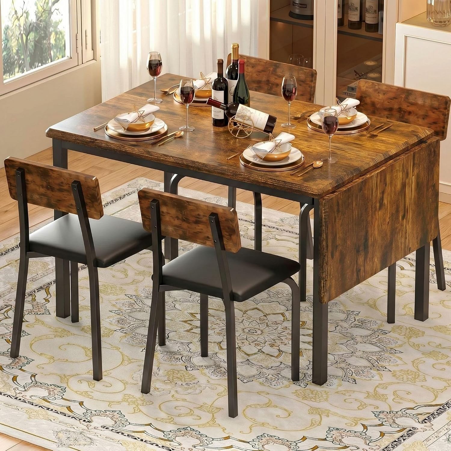5-Piece Extendable Dining Table Set