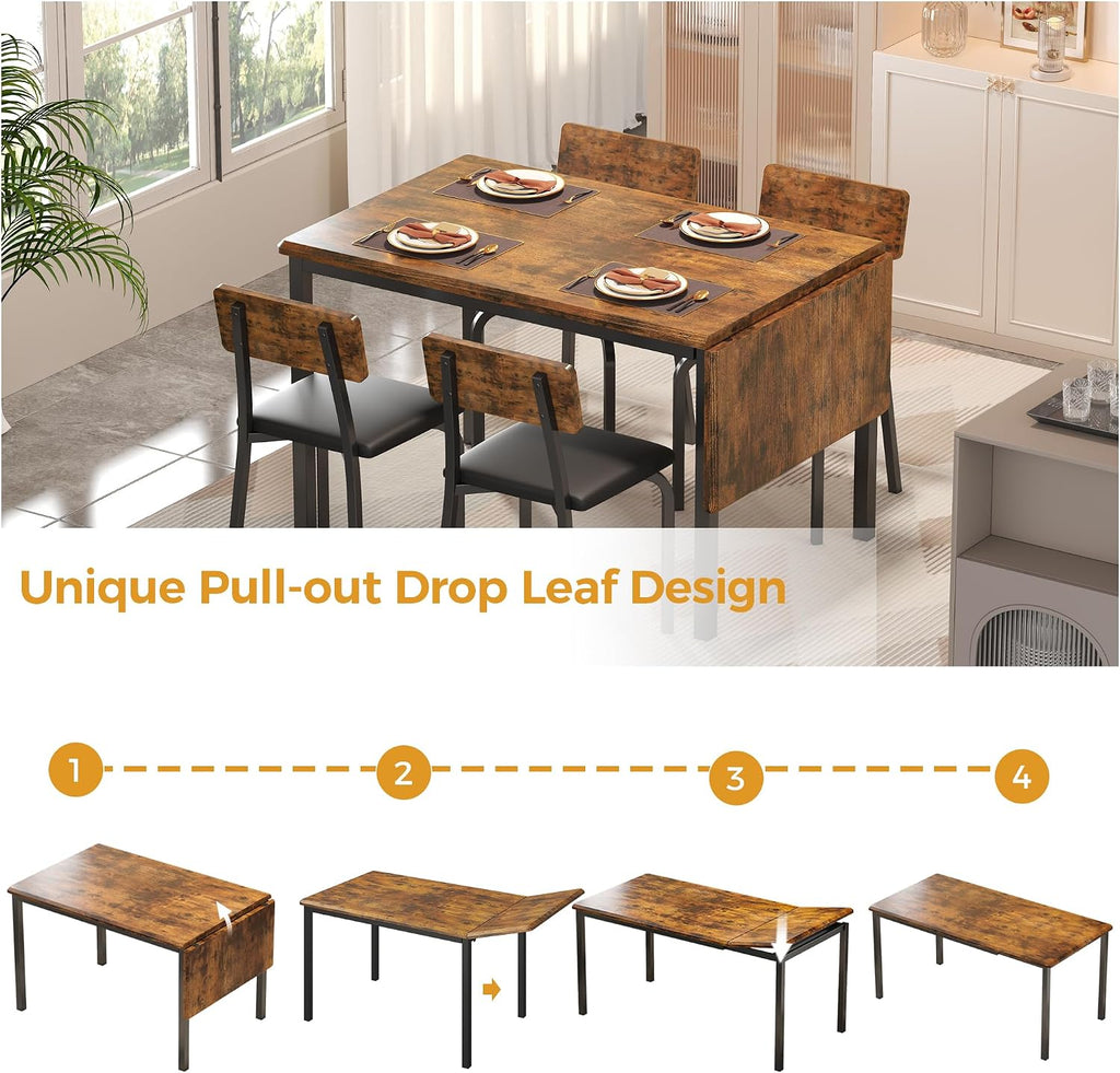 5-Piece Extendable Dining Table Set