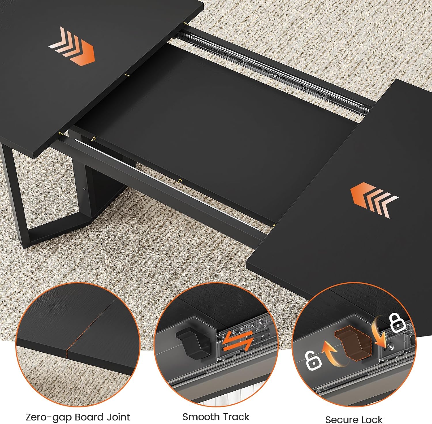 Black Extendable Dining Table Set Of 5