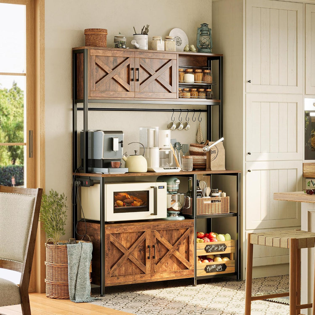 Rustic Brown Bakers Rack