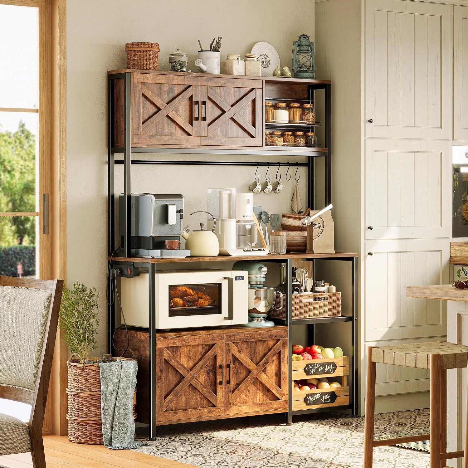 Rustic Brown Bakers Rack